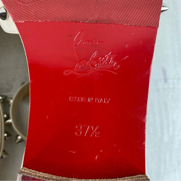Christian Louboutin LoubiClou Studded Caged Leather Gladiator Sandals Sz 37.5 - Picture 10 of 10